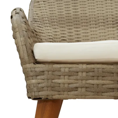 Set Dining Grădină 9 Piese Rattan Polimeric Bej | vidaXL