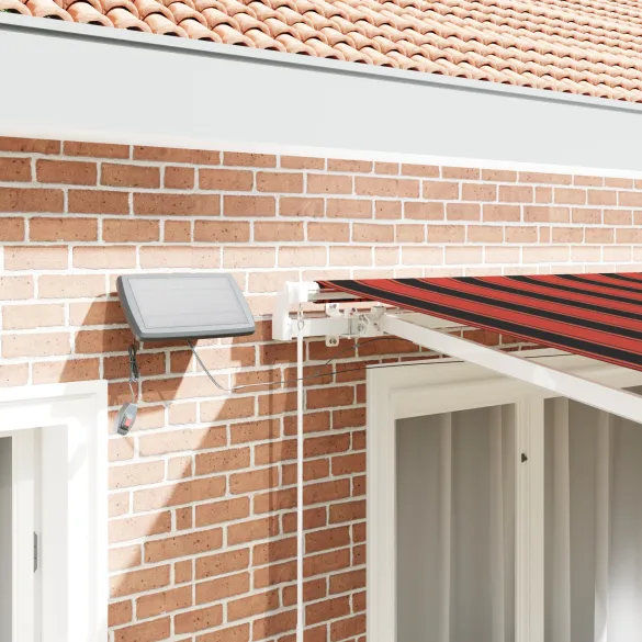 Marchiză LED retractabilă pentru exterior Portocalie-Maroi