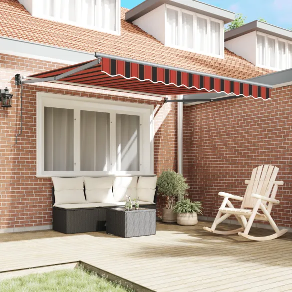 Marchiză Automată Exterior Portocaliu-Gri 300x250 cm