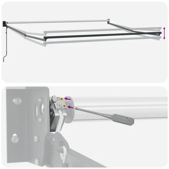 Marchiză Automată Exterior Portocaliu-Gri 300x250 cm