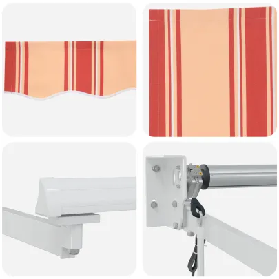 Marchiză Retractabilă Automată Galben-Portocaliu 300x250 cm