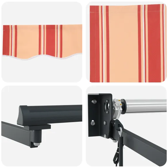 Marchiză Retractabilă Galben-Portocalie 300x250 cm - Umbră