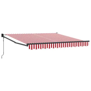 Marchiză Automată Retractabilă Dungi Roșu-Alb 300x250 cm 2