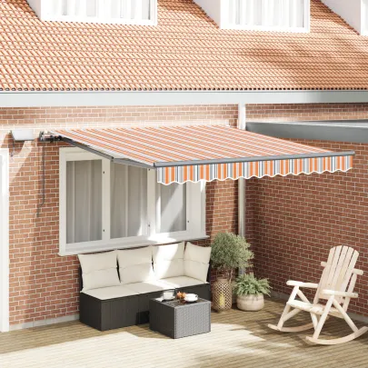 Marchiză LED manuală retractabilă pentru exterior 300x250 cm
