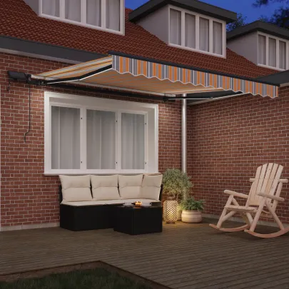 Marchiză LED manuală retractabilă pentru exterior 300x250 cm