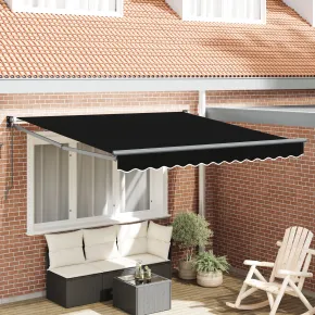 Marchiză Manuală Retractabilă Neagră 300x250 cm - Ușor de Montat
