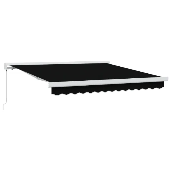 Marchiză Manuală Retractabilă Neagră 300x250 cm - Țesătură