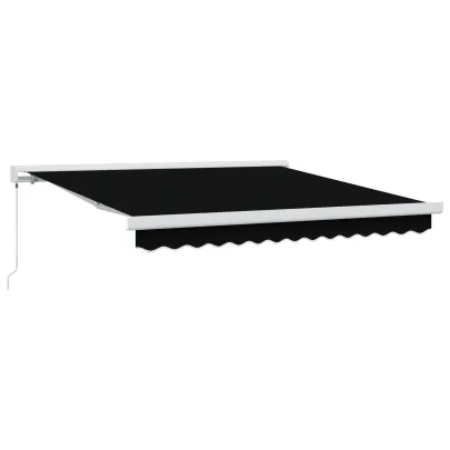 Marchiză Manuală Retractabilă Neagră 300x250 cm - Țesătură