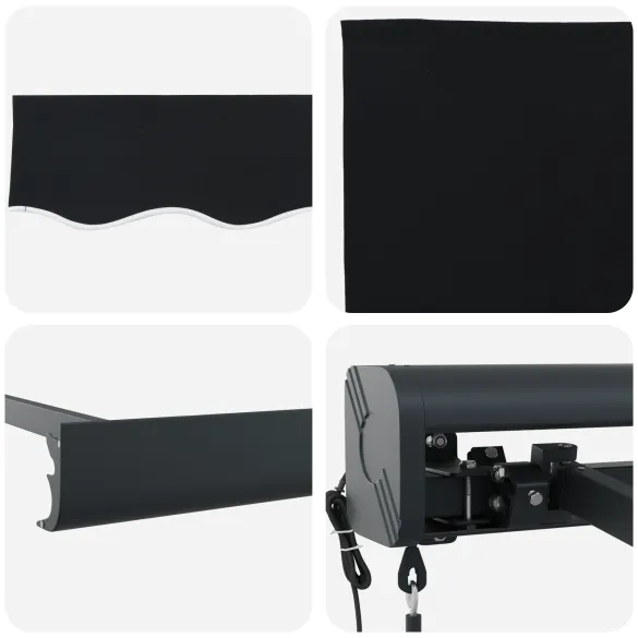 Marchiză Retractabilă Automată Neagră 300x250 cm - vidaXL