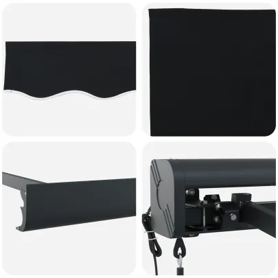 Marchiză Retractabilă Automată Neagră 300x250 cm - vidaXL