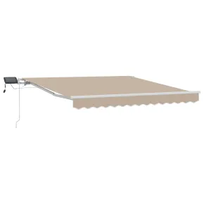 Marchiză Manuală Retractabilă cu LED Bej 300x250 cm 2