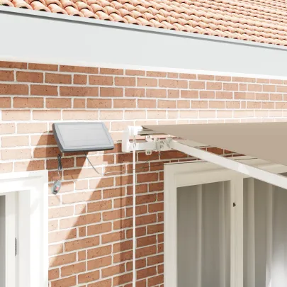 Marchiză Manuală Retractabilă cu LED Bej 300x250 cm