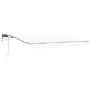 Copertină Retractabilă Manuală cu LED 300x250 cm Alb | vidaXL 2