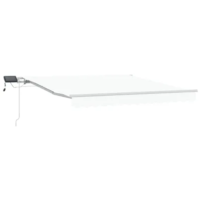 Copertină Retractabilă Manuală cu LED 300x250 cm Alb | vidaXL