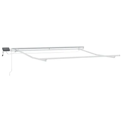 Copertină Retractabilă Manuală cu LED 300x250 cm Alb | vidaXL