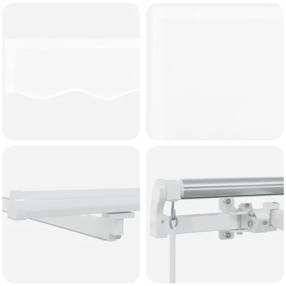 Copertină Retractabilă Manuală cu LED 300x250 cm Alb | vidaXL