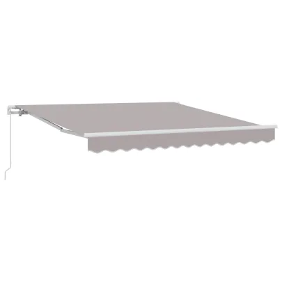 Marchiză Retractabilă Manuală Gri 300x250 cm | vidaXL
