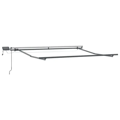 Marcheza Retractabilă Manuală cu LED 300x250 cm Gri Deschis