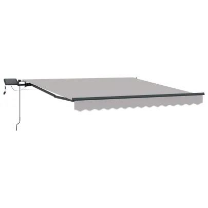 Marcheza Retractabilă Manuală cu LED 300x250 cm Gri Deschis