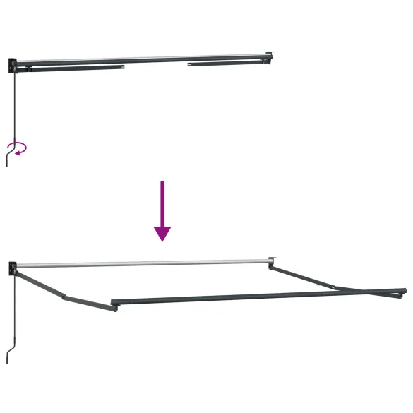 Marchiză Retractabilă Manuală Gri 300x250 cm - Material Umbră