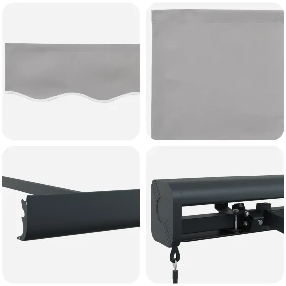 Marchiză Retractabilă Manuală 300x250 cm Gri Deschis