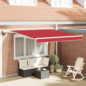 Marchiză Manuală Retractabilă cu LED Roșie 300x250 cm