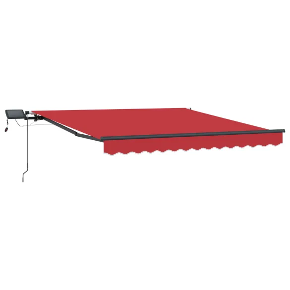 Marchiză Retractabilă LED Roșie 300x250 cm - Umbră Exterioară
