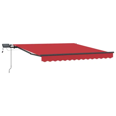 Marchiză Retractabilă LED Roșie 300x250 cm - Umbră Exterioară
