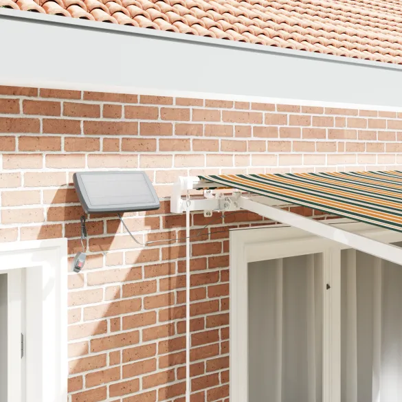 Marchiză Retractabilă Manuală cu LED 300x250 cm - Verde/Galben