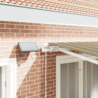 Marchiză Retractabilă Manuală cu LED 300x250 cm - Verde/Galben