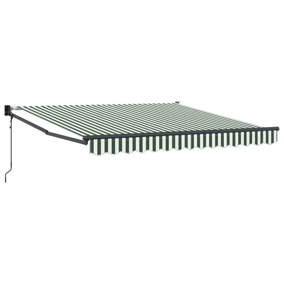 Marchiză Retractabilă Verde-Alb 300x250 cm - Material Umbră