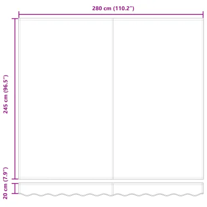 Marchiză Retractabilă Verde-Alb 300x250 cm - Material Umbră