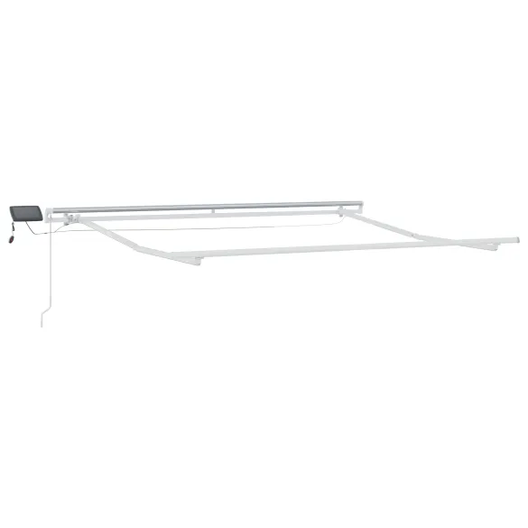 Marchiză Retractabilă Manuală cu LED Neagră 350x250 cm - Fabric pentru Înlocuirea Marchizei  pentru Cadru de 3.5x2.5 m Negru