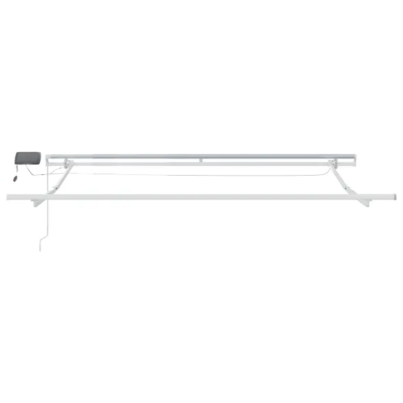 Marchiză Retractabilă Manuală cu LED Neagră 350x250 cm - Fabric pentru Înlocuirea Marchizei  pentru Cadru de 3.5x2.5 m Negru