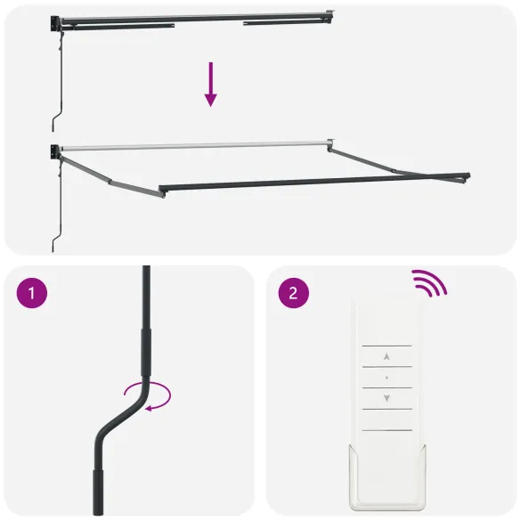 Pânză Marchiză Automată 350x250 cm Negru - Înlocuire Rezistentă