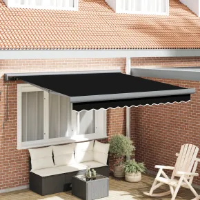 Marchiză Retractabilă Neagră 350x250 cm - Acrilic Rezistent