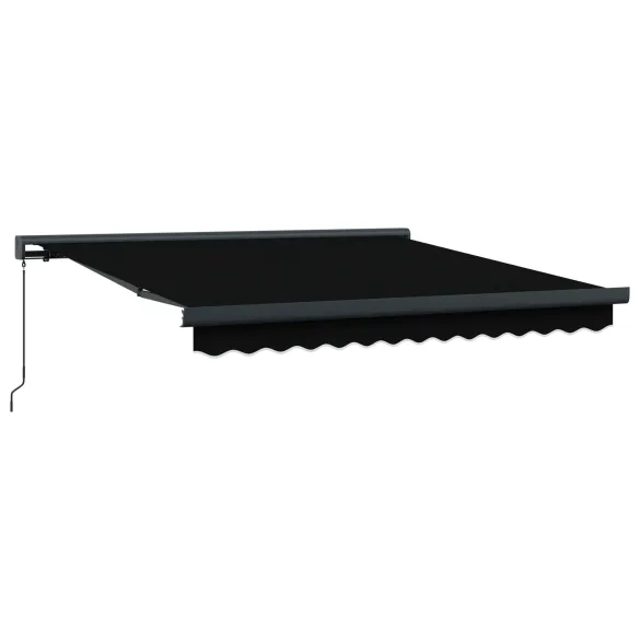 Marchiză Retractabilă Neagră 350x250 cm - Acrilic Rezistent
