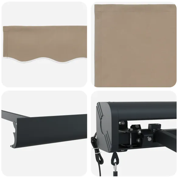 Material marchiză automată 3.5x2.5 m bej | vidaXL