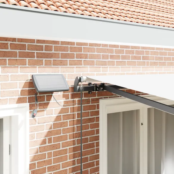 Marchiză Manuală Retractabilă LED 350x250 cm Alb | vidaXL