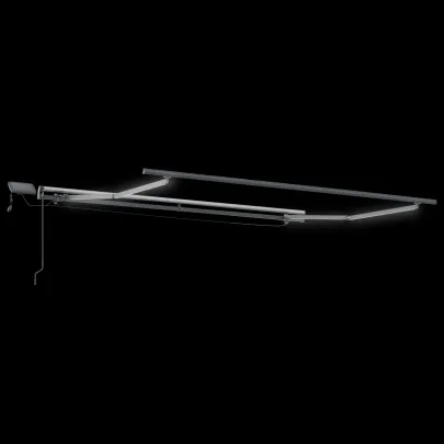 Marchiză Manuală Retractabilă LED 350x250 cm Alb | vidaXL