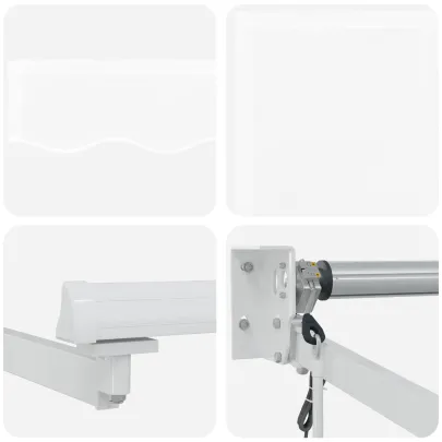 Marchiză Retractabilă Automată Albă 350x250 cm | vidaXL