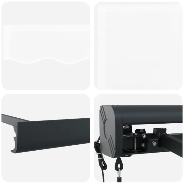 Material Marchiză Automată Albă 350x250 cm - VidaXL