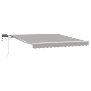 Marchiză Manuală Retractabilă cu LED, 350x250 cm, Gri Deschis 2