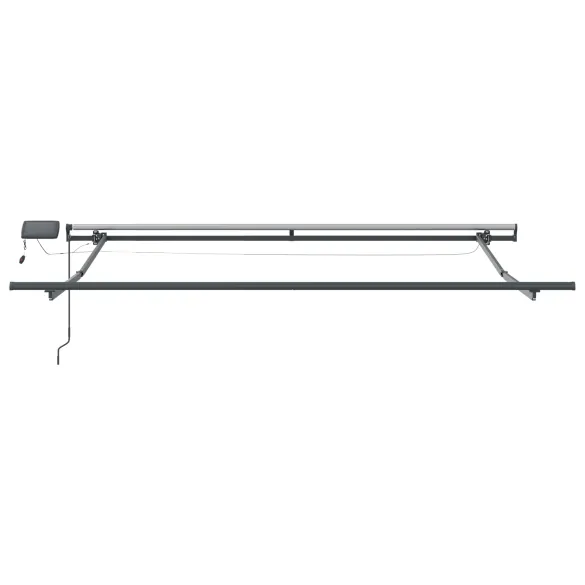 Marchiză Manuală Retractabilă cu LED Roșie 350x250 cm | vidaXL
