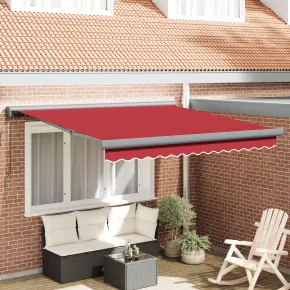 Marchiză Exterioară Roșie Retractabilă 350x250 cm | vidaXL