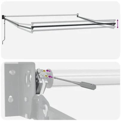 Material Marchiză Retractabilă 3.5x2.5 m - Verde-Galben | vidaXL