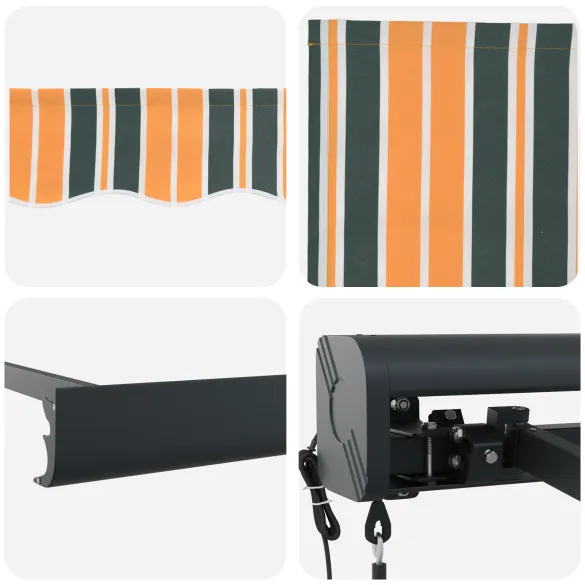 Marchiză Retractabilă Automată Verde-Galben 350x250 cm