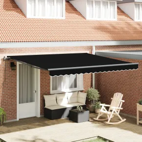 Marchiză Manuală Retractabilă 4x3 m Negru - Material Schimb
