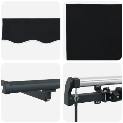 Marchiză Manuală Retractabilă 4x3 m Negru - Material Schimb