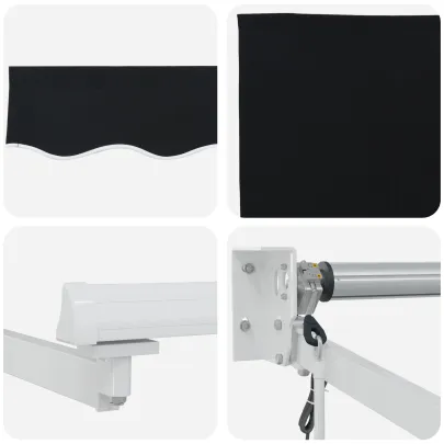 Marchiză Automată Retractabilă 400x300 cm Negru - Material Înlocuire